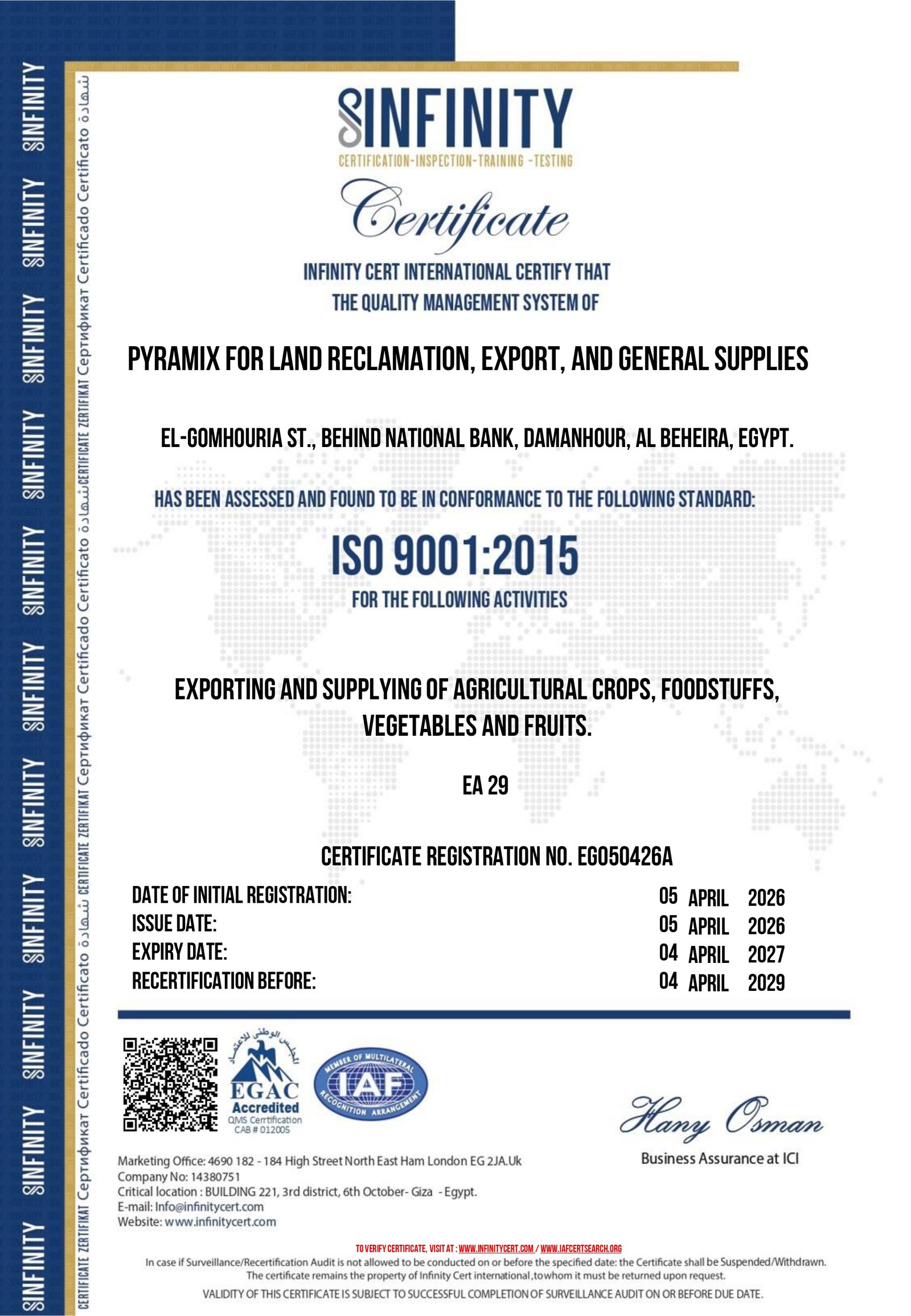 ISO 9001:2015 Certificate